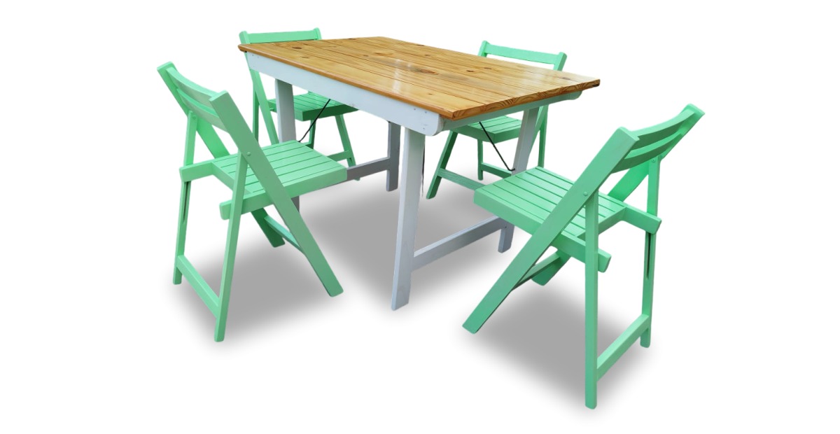Mesa Iguazu max Plegable 1.80x95 + 6 Sillon Director