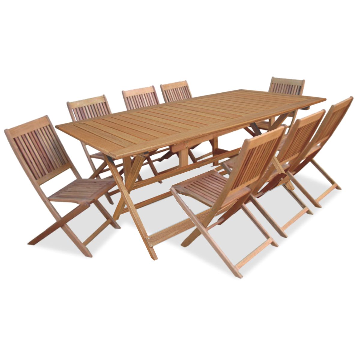 2 Silla Coati Plegable Madera Euca + Mesa Baja 50x50