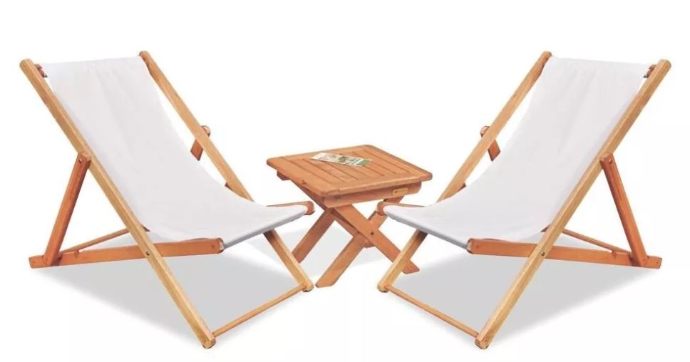 2 Reposera Iber + Mesa Ratona Plegable 40x40