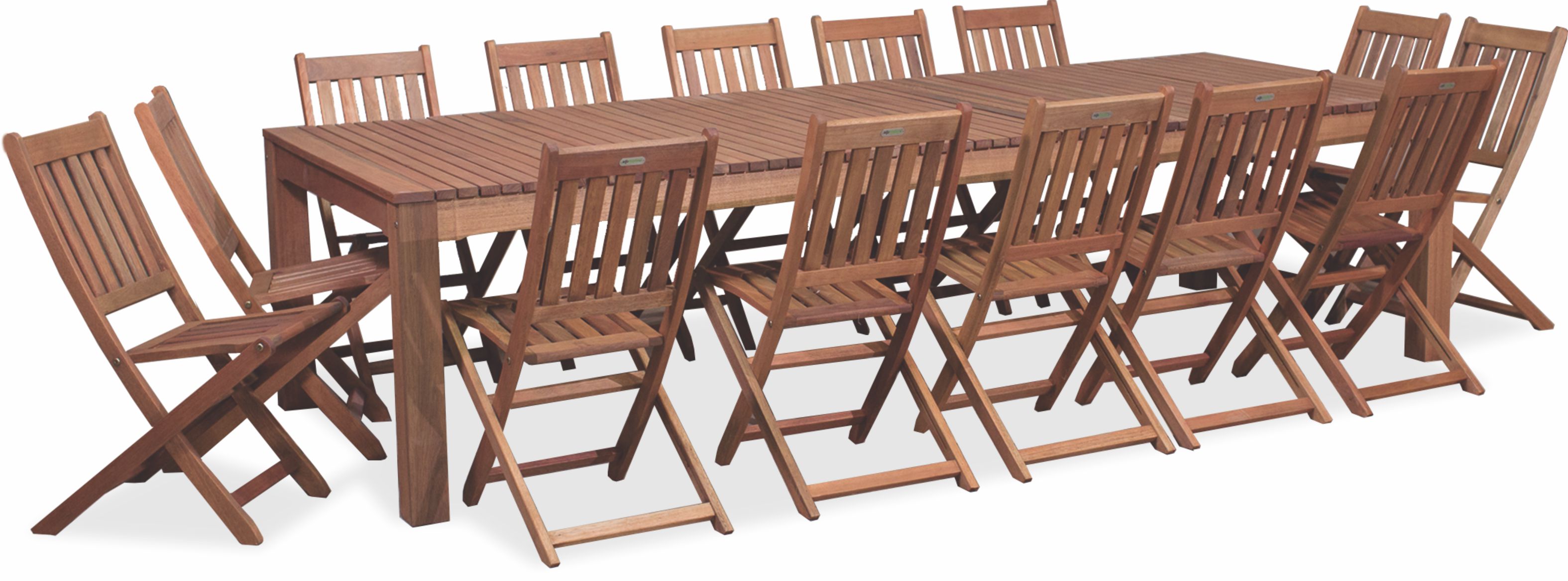 Mesa Tiboli 3.00 X 1.00 Fija + 14 Sillas plegables Panambi