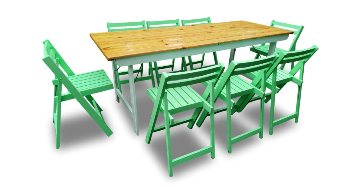 Mesa 60 x 60 + 4 sillas coaty pino crudo