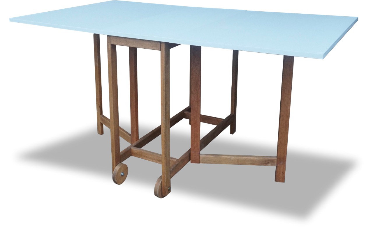 Mesa Libro de Madera Eucaliptus 1.80x0.90cm - TAPA BLANCA