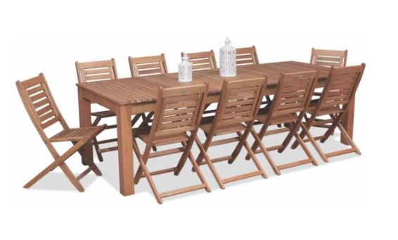 Mesa De Madera 2.60x1.00 + 10 Sillas Amancay