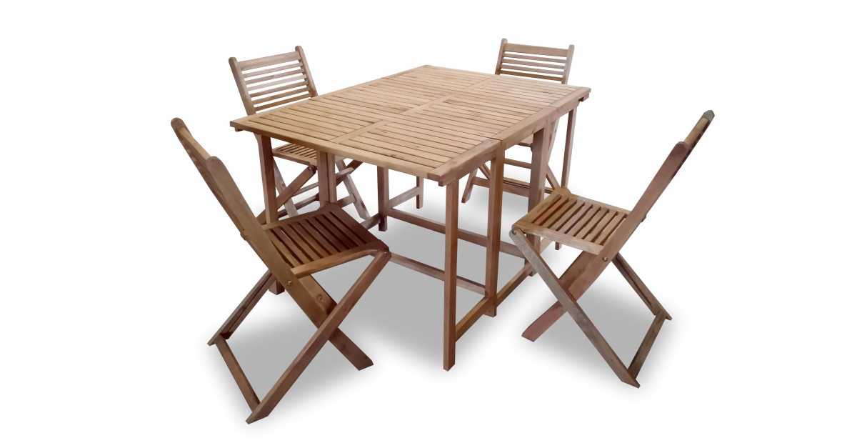 Mesa Libro 1.25x0.90  + 4 sillas plegables