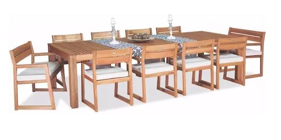 Mesa 3.00 De Madera + 8 Silln Trento de 1 Cpos + 2 Silln trento de Dos Cuerpos