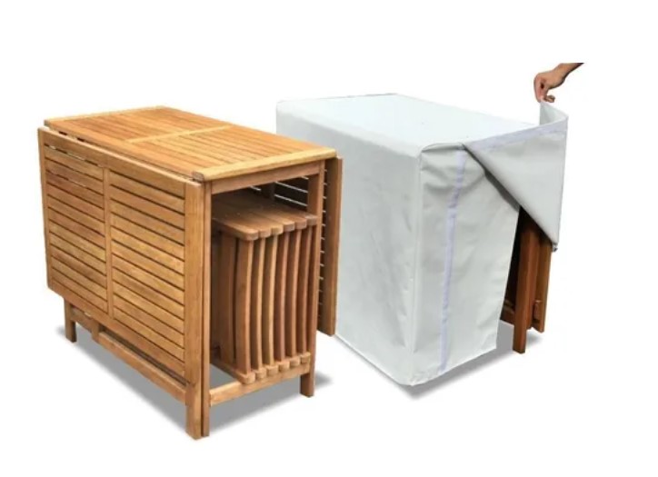 Mesa Madera Plegable 1.80x95cm + 6 Sillas Plegables