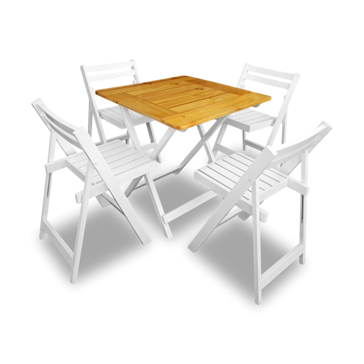 Mesa Arandu 75x75 + 2 Sillas plegable Amsterdam